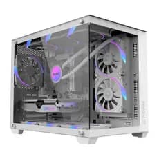 Gabinete Gamer com Vidro Branco Aquário Pcyes Forcefield V2 White Ghost - Gffv2wg