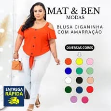 BLUSA PLUS SIZE CIGANINHA COM AMARRAÇÃO
