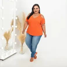 BLUSA PLUS SIZE  CIGANA ALÇA LARGA TEÇIDO DUNA