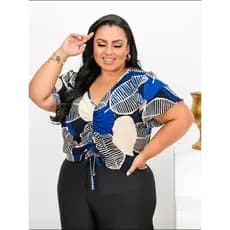 BLUSA CROPPED PLUS SIZE ESTAMPADO