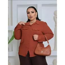 CAMISA FEMENINA PLUS SIZE TECIDO DUNA