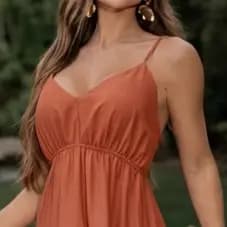 Vestido Longo Feminino  Acinturado Elegante Confortável Estilo 2026