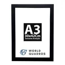 Armação Moldura A3 30x42Cm Quadros Placas Sem Vidro e Fundo
