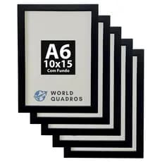 Kit 05 Moldura A6 10X15Cm Com Fundo Para Quadros Diplomas Certificados Fotos