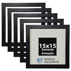 Kit 05 Armação Moldura  15x15Cm Quadros Placas Sem Vidro e Fundo