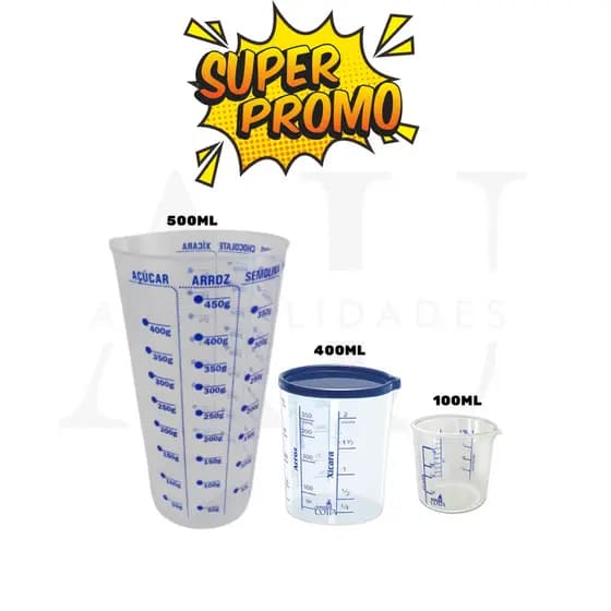 Copos Medidor Bico Dosador Medida 500ml / 400ml / 100ml
