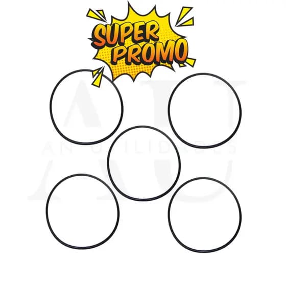Kit 5un Borracha para Panela de Pressão 4,5 Litros Preta - Compatível com Diversas Marcas