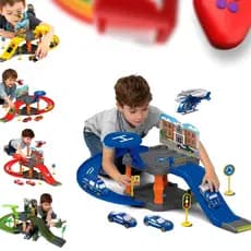 Pista De Carrinhos Infantil Estacionamento Radical Garagem Com Carrinho Incluso, Policial Run Dino Pit Stop Bombeiros