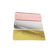 15 Medalhas Tag Retangular em Acrílico Espelhado 3x1cm Promoção