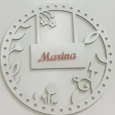 Guirlanda Com Nome em Acrílico Para Crochê Fio de Malha Circular Nome para Porta Maternidade