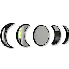 Kit 5 Peças Espelho Acrílic Fases Da Lua com Moldura MDF Decoração De Parede Sala De Estar/Quarto/Escritório Promoção