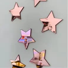 Kit 20 Estrelas Decorativas em Acrílico Espelhado