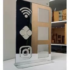 Placa Pix Display Mesa Balcão PIX Wifi Instagram WhatsApp Interativo QR Code Promoção