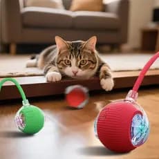 Bola Interativa Inteligente para Gatos e Cães - PET /Emite Som, Desvia Obstáculos e Recarregável USB