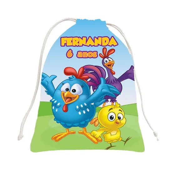 Sacolinhas Surpresa Personalizado Lembrancinhas de Tecido Galinha Azul