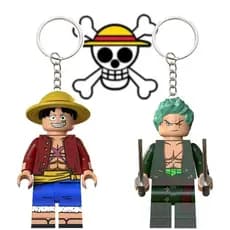 Compatível Com A LEGO Luffy Sauron Bloco De Construção De Chaveiros De Estatuetas De Mochila Pingente De Menino