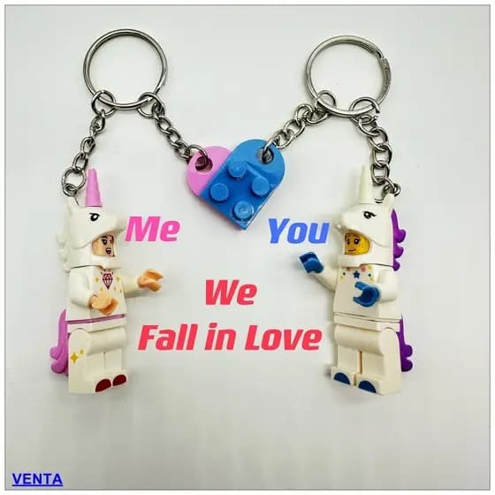 Lovely Chaveiro Casal De Chaveiros Pingente De Mochila Compatível Com LEGO Pequenos Presentes