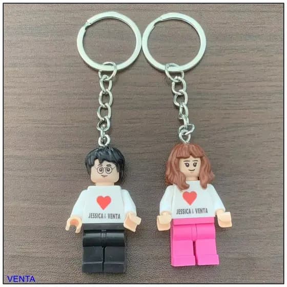 Nome Imprimível Chaveiro De Estatueta De Bloco De Construção Personalizado , Pingente De Mochila De Casal , Conteúdo Peq