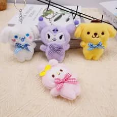 Sanrio Cute Cinnamon Dog/Melody Mini Brinquedo de Pelúcia, Bolsa Escolar/Chaveiro Pingente de Boneca