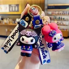 Pingentes da série Sanrio, chaveiro de cachorro canela/Kuromi/pudim enfeites de casal, presentes de aniversário