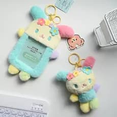 Pingente de bolsa de boneca de pelúcia Sanrio Usahana,chaveiro, porta-cartões kpop para meninas,photocard holder pelúcia