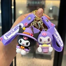 Personagens da série Sanrio, pingentes de chaveiro de casal, bonecos de pvc Kuromi, presentes de aniversário infantis