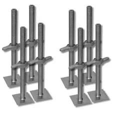 8X Sapata Em Aço Com Ajuste Andaimes Tubular 1 .1⁄4