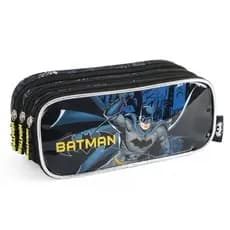 Estojo Escolar 3 Compartimentos Batman Azul