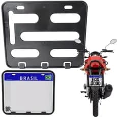 Suporte De Placa Moto Mercosul Moldura Vazado Universal