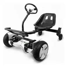 Carrinho Hoverboard Hoverkart Scooter Com Volante Universal 6.5 8.5 10 Polegadas Ajustavel PRETO