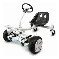 Carrinho Hoverboard Hoverkart Scooter Com Volante Universal 6.5 8.5 10 Polegadas Ajustavel BRANCO
