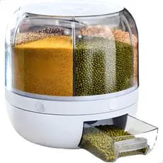 Dispenser Giratório Organizador de Alimentos com 6 Compartimentos para Grãos, Cereais Luxo