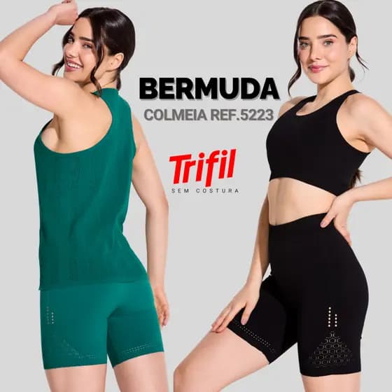 Bermuda Feminina Sem Costura Colmeia Short Esportivo Academia Trifil C05223