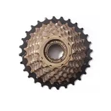 Catraca Roda Livre 7 Velocidade 14/28 Indexada Marrom Com Preto Para Bicicleta 21v Aro 26-29