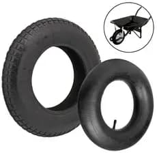 Kit Pneu 3.25-8 + Câmara de Ar com Bico Grosso TR-13 – Carrinho de Mão / Carriola – Alta Resistência p/ Obra e Carga