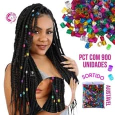 Anéis de Trança - Box Braids Nagô Dread Twist Enfeite 50 Peças-100Peças-200Peças