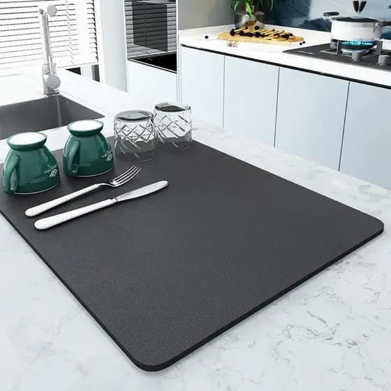 Tapete de secagem multiuso para cozinha, adequado para louças, copos e utensílios.