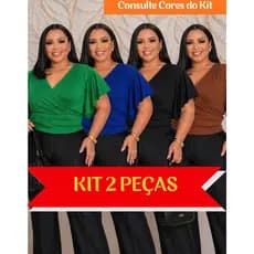 Kit 2 Cropped Feminino Plus Size Blusinha Canelada Look Essencial Blusa Camisa Conforto Camiseta