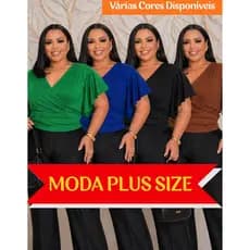 Blusa camisa Cropped Feminina Blusinha Plus Size Meia Estação Camiseta Camisa Estilosa Canelada Evangelica Social Leve