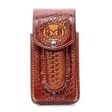 Bainha Capinha de Celular e Canivete em Couro LegItimo Coutry