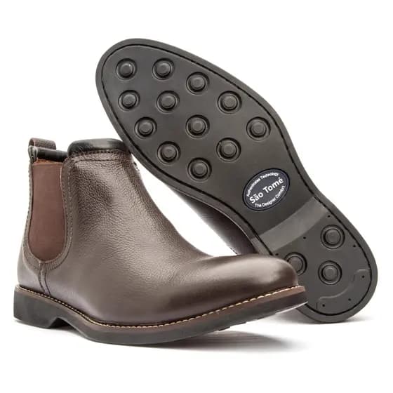 Bota Botina Masculina Country em Couro legitimo