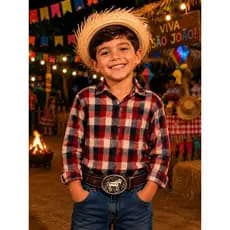 Cinto Infantil Country Menino Menina Festa Junina São João Rodeio Vaquejada Boiadeiro Artesanal Couro Legitimo