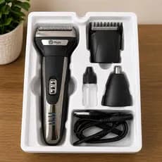 Barbeador Elétrico Profissional 3 em 1 Shaver e Aparador Recarregável Bivolt
