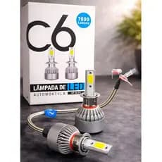 Lâmpada LED C6 Automotiva 7600LM 6000K Super Branca Farol Carro