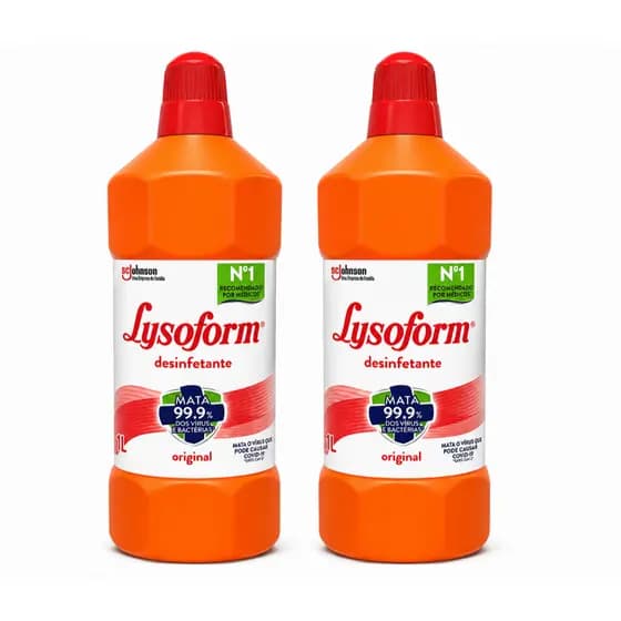 Kit 2 Lysoform Desinfetante Líquido Original 2L – Proteção Total e Economia