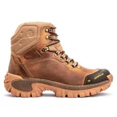 Coturno Bota Blaqueada Adventure Masculino Caterpillar com Palmilha em Gel Ortopedica Cor Whisky