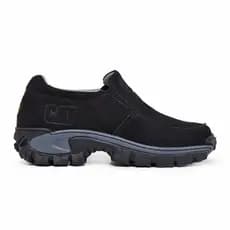 Tênis Casual Slip On Masculino Caterpillar CAT STORE Palmilha Gel Couro Legítimo Cor Preto