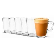Conjunto 6 Xícaras com alça Jogo canecas Vidro Café Chá Cappuccino chocolate 70ml Jogo 6 xicaras