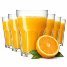 Jogo 6 Copos de Vidro grosso Canelado 350ml para Água Suco drinks cozinha Conjunto de copos de vidro