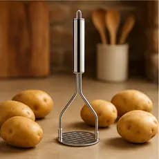 AMASSADOR BATATAS LEGUMES FEIJAO EM ACO INOX RESISTENTE CABO REFORCADO ESPREMEDOR MANUAL DE BATATA